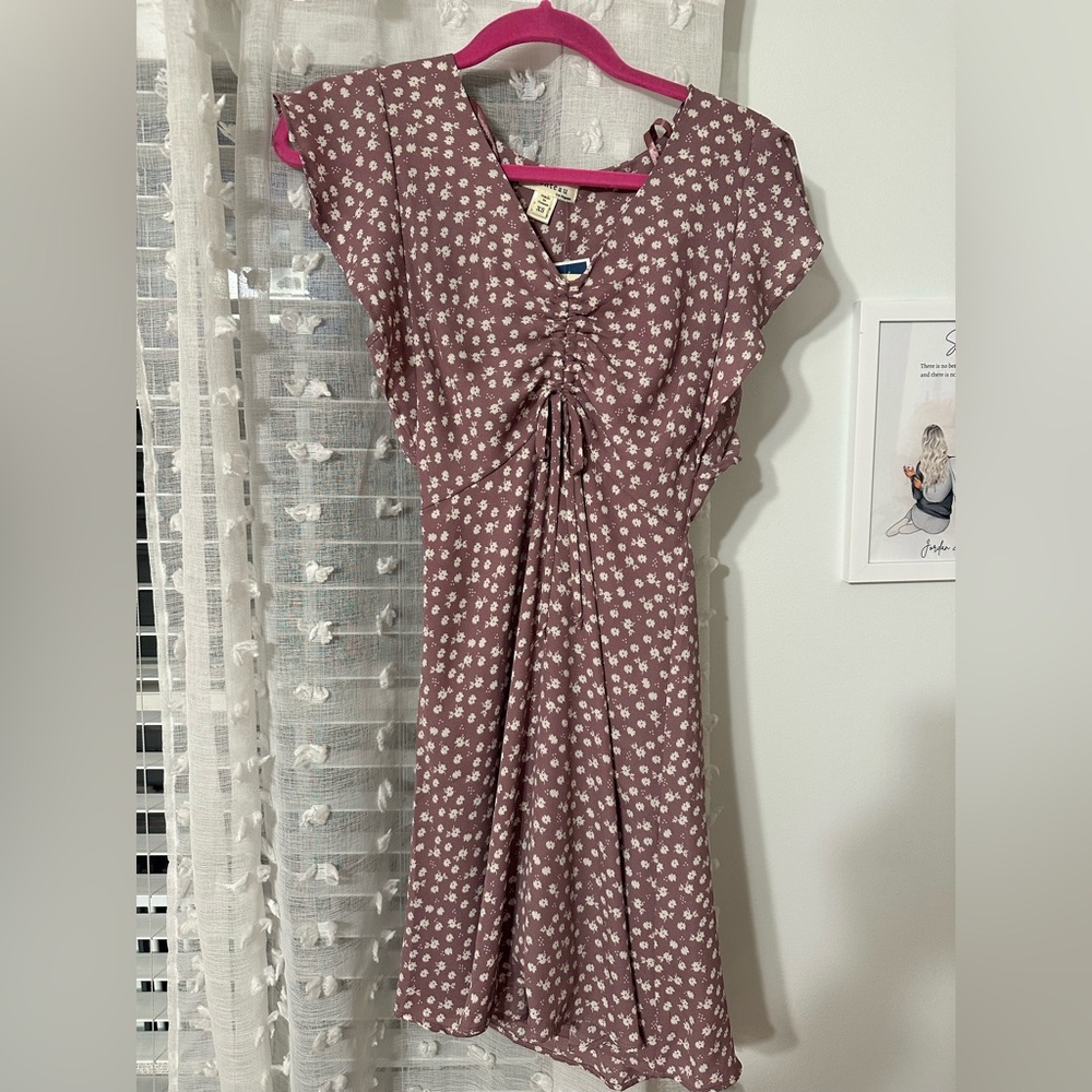 Marshalls Mauve Floral Midi Dress